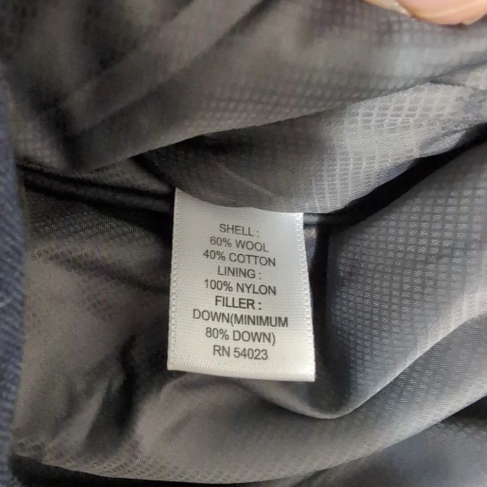 NEW Banana Republic Men's Sm Wool Nylon Down Puffer Vest Cargo Pockets Blue Grey